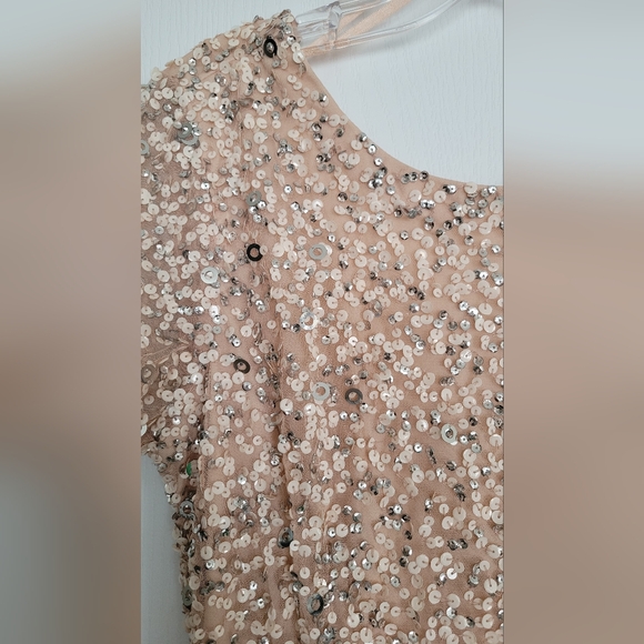 NWT Adrianna Papell Womens Short-Sleeve All Over Sequin Gown, SZ 12 - Picture 8 of 10